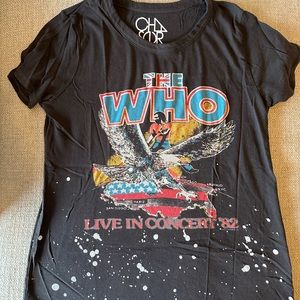CHASER Vintage Style THE WHO Band Tee Distressed Retro Graphic Tee